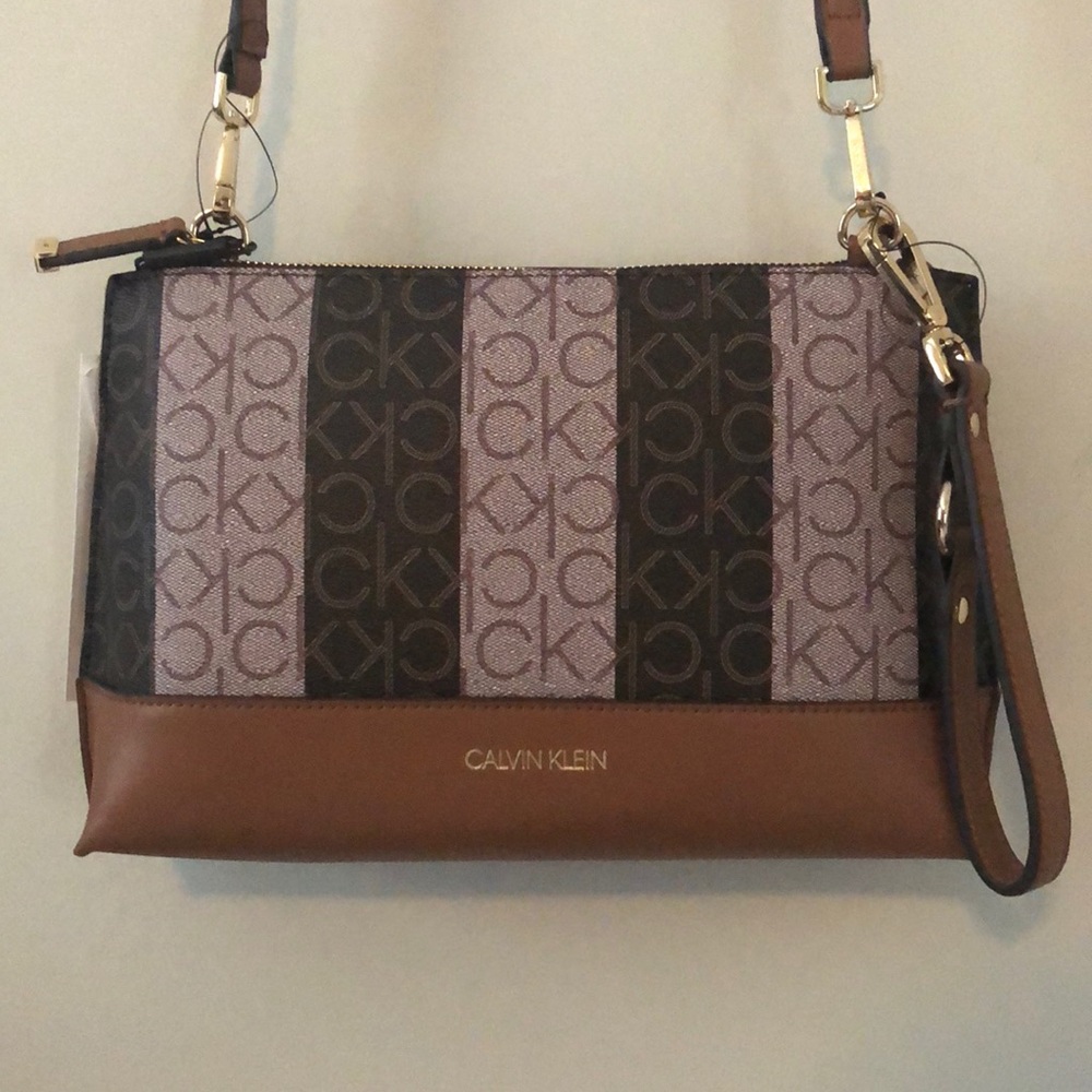 Calvin Klein classic print crossbody bag